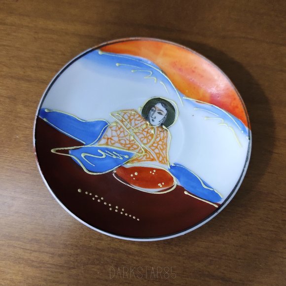 Vintage Made in Occupied Japan Handpainted Moriage Teacup and Saucer - Picture 3 of 10